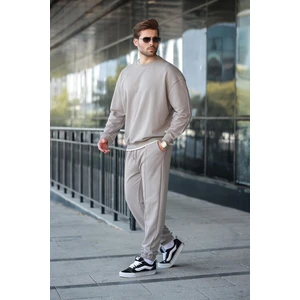 Boyalı Gri Bisiklet Yaka Basic Erkek Eşofman Takımı E7323