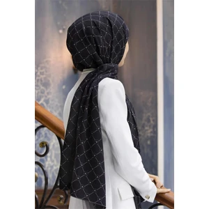 Kadın Lüks Medine Ipeği Şal Siyah