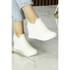 Erkan Saçmacı Anastasia Beyaz Ön Yüz Streç Gizli Dolgu Günlük Ayakkabı