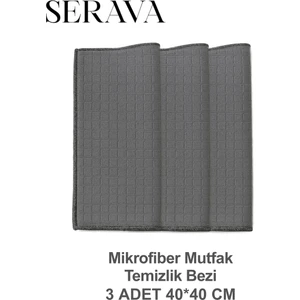 3'lü Mikrofiber Mutfak Temizlik Bezi – Yumuşak, Dayanıklı, Iz Bırakmaz (40X40)