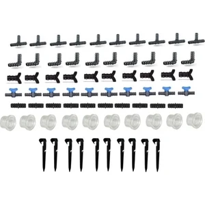 Damlama Sulama Ek Parçaları Aparatları Karışık Set/ Te+Dirsek+Conta+Vana+Nipel+Tapa+Kazık x 10 Adet