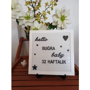 Özelleştirilebilir Beyaz Mesaj Panosu 148 Türkçe Karakterli Siyah Harf Setiyle (25X25CM)