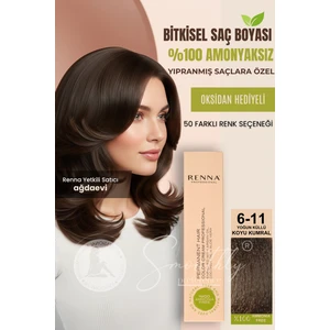 Amonyaksız Bitkisel Yıpranmış Saçlar İçin Saç Boyası 6-11 Yoğun Koyu Küllü Kumral 60 ml