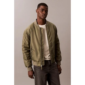 Erkek Kolej Yaka Kolu Cepli Bomber Ceket - Haki