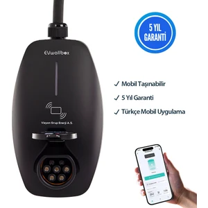 Evwallbox 22KW V3 Türkçe Mobil Uygulama 5 Yıl Garanti SABİT DUVAR TİPİ Elektrikli Araç Şarj Cihazı(DÖNÜŞTÜRÜCÜ ADAPTÖR VE TAŞIMA ÇANTASI YOKTUR) 