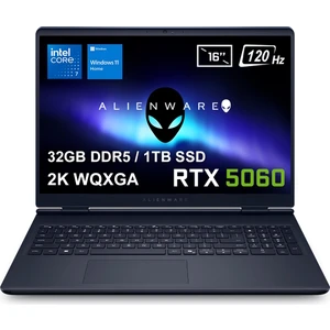 Alienware 16 Aurora Intel Core 7-240H 32GB DDR5 1TB SSD RTX5060 8GB 16 inç 2K WQXGA 120Hz WVA windows 11 Home Taşınabilir bilgisayar  (AC16250-C716156Wv1)