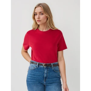 Jimmy Key Kırmızı %100 Pamuk Kısa Kollu Basic Örme Tişört