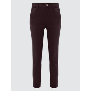 Jimmy Key Acı Kahve Yüksek Bel Normal Paça Dokuma Pantolon