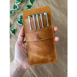 Alesta Leather (Isim Yazıyoruz) El Yapımı Hakiki Deri Kalemlik