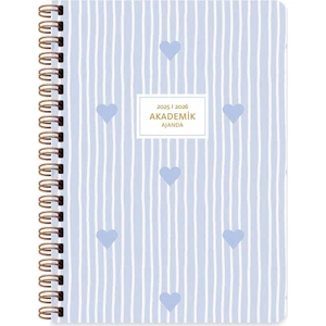 Keskin Color Spiralli Akademik Ajanda Mavi Kalp 16x23 cm 176 Sayfa Eylül 2025 - Ağustos 2026