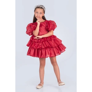 Volanella Taçlı Kız Çocuk Abiye Çift Tarz, Tek Elbise.