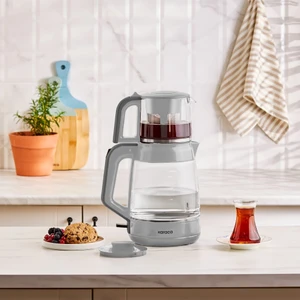 Glass Tea Xl 2 In 1 Cam Çay Makinesi Cool Gray