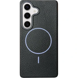 Samsung Galaxy S24 Plus Kılıf Riva Litchi Suni Deri Kapak