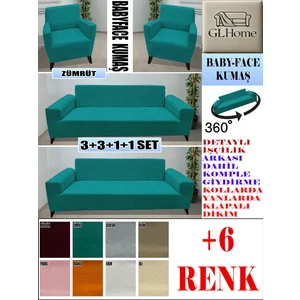 Baby Face Kumaş 3+3+1+1 Komple Giydirme Kanepe&çekyat, Bohem, Porto, Vb. Model Koltuk Kılıfı