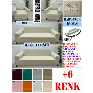 Baby Face Kumaş 3+3+1+1 Komple Giydirme Kanepe&çekyat, Bohem, Porto, Vb. Model Koltuk Kılıfı