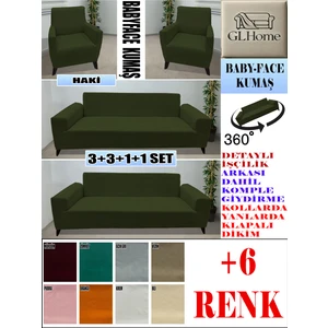 Baby Face Kumaş 3+3+1+1 Komple Giydirme Kanepe&çekyat, Bohem, Porto, Vb. Model Koltuk Kılıfı