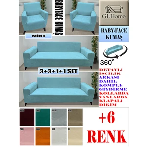 Baby Face Kumaş 3+3+1+1 Komple Giydirme Kanepe&çekyat, Bohem, Porto, Vb. Model Koltuk Kılıfı