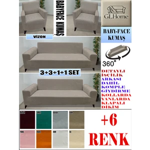Baby Face Kumaş 3+3+1+1 Komple Giydirme Kanepe&çekyat, Bohem, Porto, Vb. Model Koltuk Kılıfı