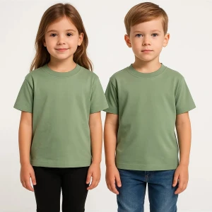 Unisex Basic Pamuklu Oversize Mint Yeşili Çocuk Tişört