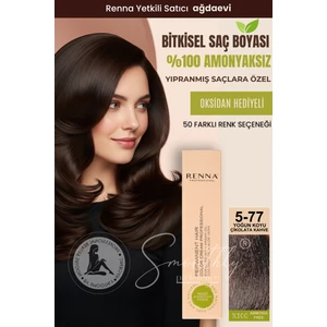 Amonyaksız Bitkisel Yıpranmış Saçlar İçin Saç Boyası 5-77 Yoğun Koyu Çikolata Kahve 60 ml