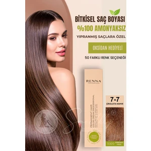 Amonyaksız Bitkisel Yıpranmış Saçlar İçin Saç Boyası 7-7 Çikolata Kahve 60 ml