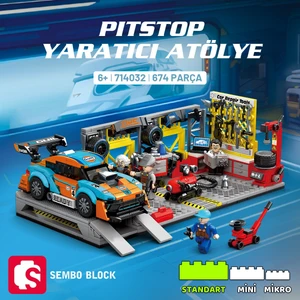 Sembo Block Pitstop Yaratıcı Atölye Yapı Bloğu Seti 674 Parça