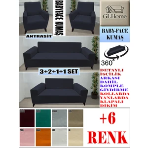 Baby Face Kumaş 3+2+1+1 Komple Giydirme Kanepe&çekyat, Bohem, Porto, Vb. Model Koltuk Kılıfı