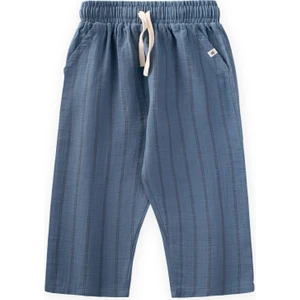 Müslin Pantolon 1-10 Yaş Indigo Çift Çizgili