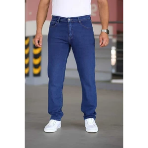 Erkek Lacivert Renk Regular Fit Rahat Kesim Esnek Likralı Denim Jeans Kot Pantolon