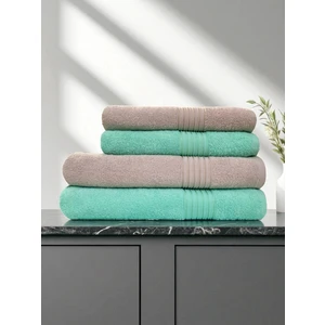 90X150 & 50X90 cm – Parıltı 4'lü Banyo Havlu Seti