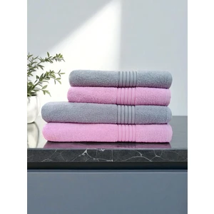 90X150 & 50X90 cm – Parıltı 4'lü Banyo Havlu Seti