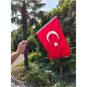20 ADET Türk Bayrağı 40x60cm Sopalı–80 G/m²|Pigment Baskı,Dış Mekan