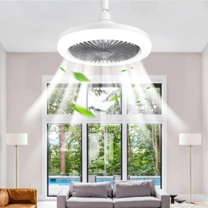 Pervaneli LED Lamba Kumandalı 3 Kademeli Hız ve Işık Ayarı Vantilatör Aydınlatma