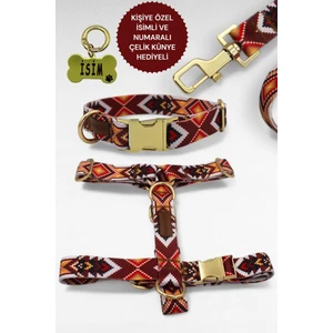 Köpek Tasması- Köpek Tasma Seti- Isimli Köpek Tasma Metal Kilit 1