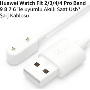 Huawei Watch Fit 2/3/4/4 Pro Band 9 8 7 6 ile Uyumlu Akıllı Saat USB Şarj Kablosu