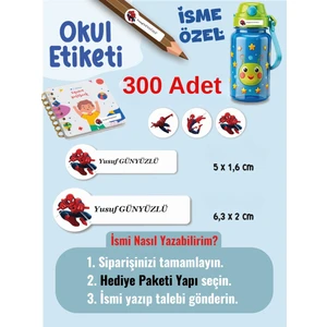 300 Adet Örümcek Adam Okul Etiketi Kişiye Özel Isme Özel Kalem Etiketi Defter Etiketi Kitap Etiketi