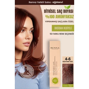 Amonyaksız Bitkisel Yıpranmış Saçlar İçin Saç Boyası 4-6 Kestane Kızıl 60 ml