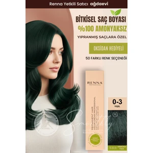 Amonyaksız Bitkisel Yıpranmış Saçlar İçin Saç Boyası 0-3 Yeşil 60 ml