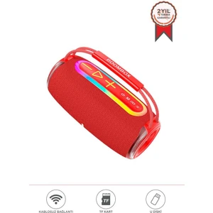 Bluetooth Hoparlör IPX6 Kablosuz 30W Speaker BOOMBOX680 Kırmızı