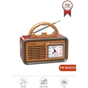 Bluetooth Hoparlör Nostaljik Radyo Kablosuz Speaker D60 Kırmızı