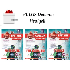 Nartest Yayınları 8.sınıf (Lgs) Matematik, Fen, Türkçe 36 Haftalık Denemeler +1 Lgs Deneme Hediyeli