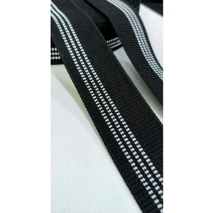 Altay Aksesuar Siyah Beyaz Çizgili Desenli Lastik Şerit