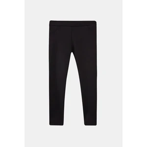 Siyah Kız Çocuk Sahte 2 Cep Içi Peluş Extra Kalın Kışlık Tayt