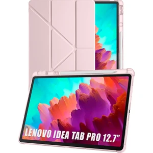 Lenovo Idea Tab Pro 12.7” TB373FU Uyumlu Tri Folding Kalem Bölmeli Uyku Modlu Akıllı Kılıf