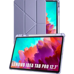 Lenovo Idea Tab Pro 12.7” TB373FU Uyumlu Tri Folding Kalem Bölmeli Uyku Modlu Akıllı Kılıf