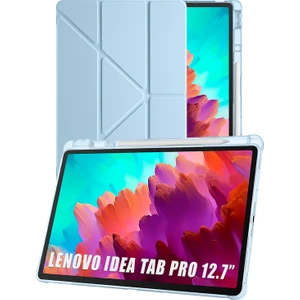Lenovo Idea Tab Pro 12.7” TB373FU Uyumlu Tri Folding Kalem Bölmeli Uyku Modlu Akıllı Kılıf