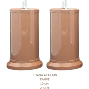 Tuana Ayak 10 cm Cıvatalı M8 Kahve (2 Adet)