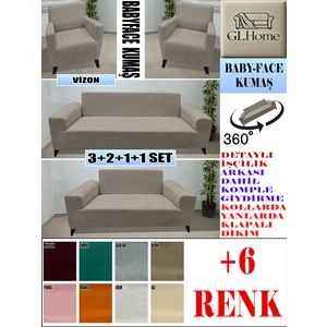 Baby Face Kumaş 3+2+1+1 Komple Giydirme Kanepe&çekyat, Bohem, Porto, Vb. Model Koltuk Kılıfı