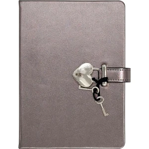 Victoria's Journals Hush Hush Kilitli Kutulu Metalik Çizgili Defter Platinum 124-1908