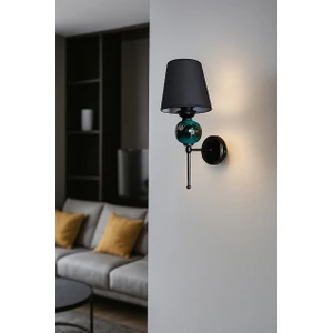 Tekli Perge Aplik Siyah Yeşil Seramikli Siyah Boyalı Siyah Şapkalı